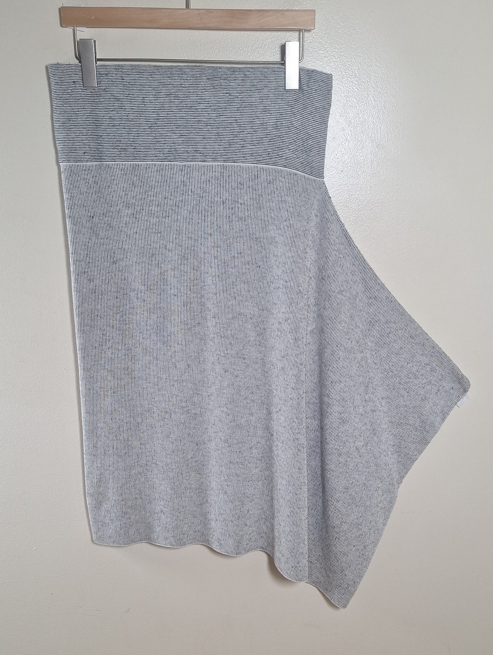 Sarah Pacini Asymetrical Alpacha Wool Blend Knit Pull On Midi Skirt Size L